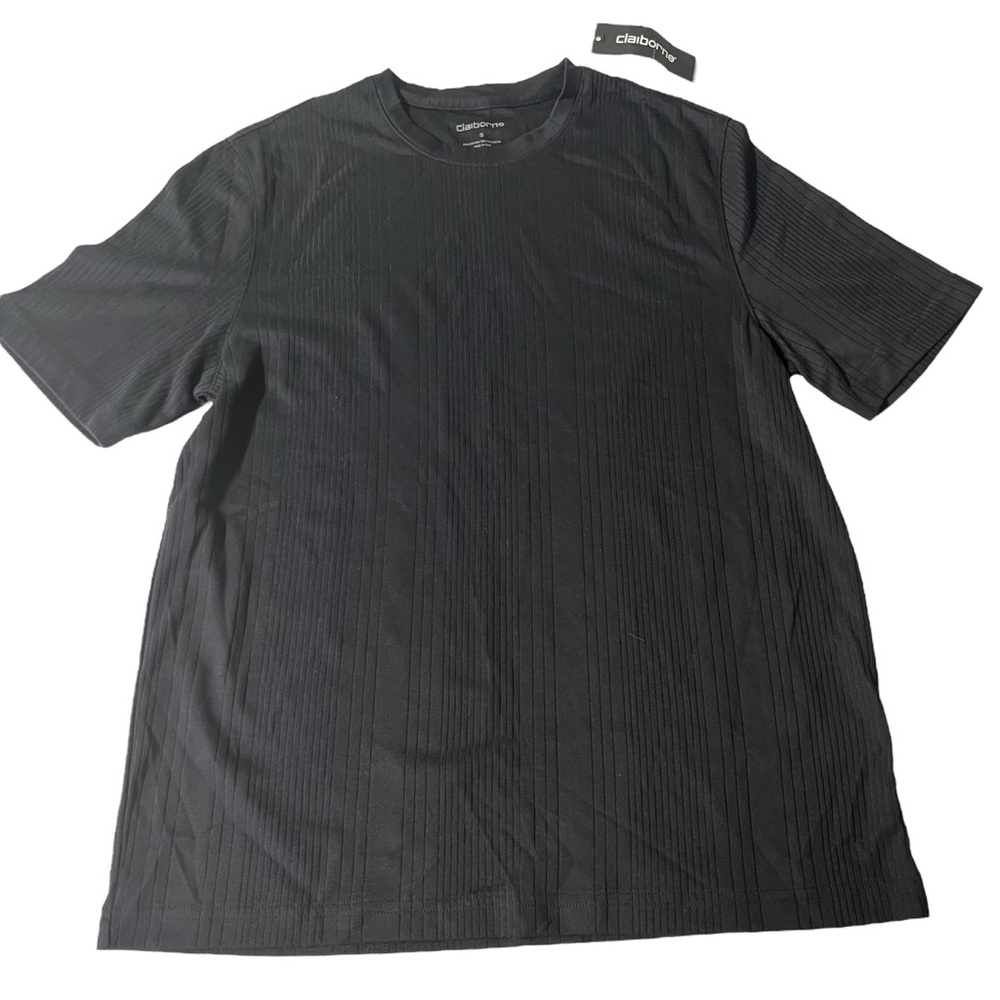 Claiborne NWT - Men’s Ribbed Black TShirt Sz SM